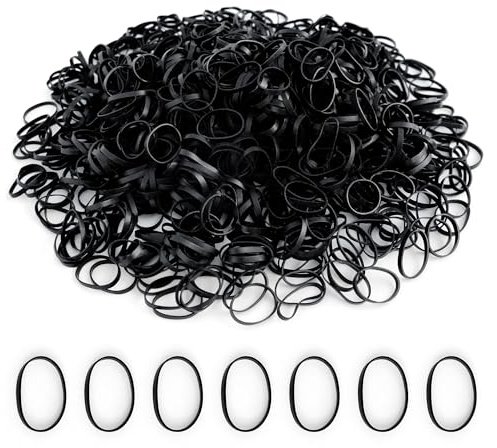 1 500 stycken hårsnoddar svart, mini elastiskt hårband, mini hårband av gummi, små engångshårsnoddar av gummi för flätor och högfästfrisyrer