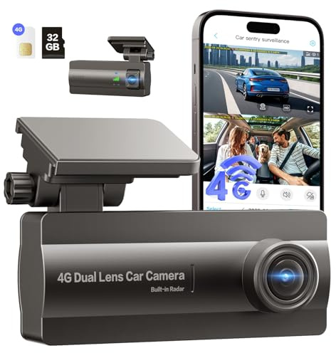 NUASI 4G LTE Dash CAM para Coche 2K, Modo de Estacionamiento 24/7