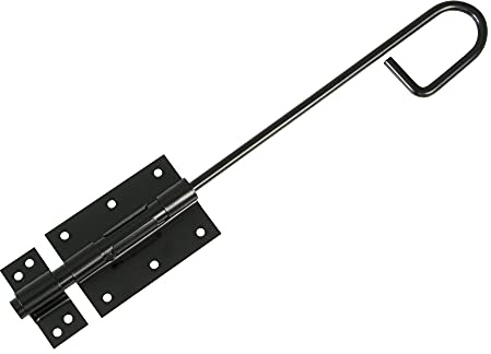 Amig - Pasador de Sobreponer - Pestillo para puertas - Cierre resistente para portones - Acero - Color: Negro - 350 x 90 x Ø7 mm - Incluye Tornillos