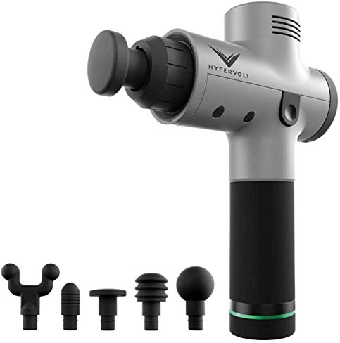 Hyperice Hypervolt Appareil de massage avec glide calme, pour la percussion des mains, 3 niveaux de vitesse, 5 têtes interchangeables