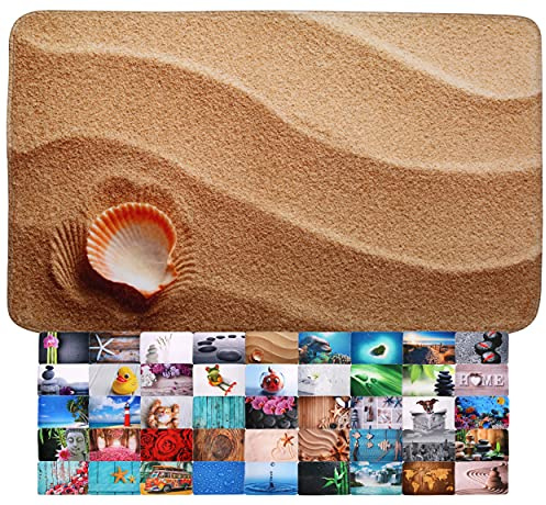 Sanilo Badteppich, viele schöne Badematten zur Auswahl, Badvorleger sehr weich und rutschfest, waschbar und schnelltrocknend (70 x 110 cm, Clam)