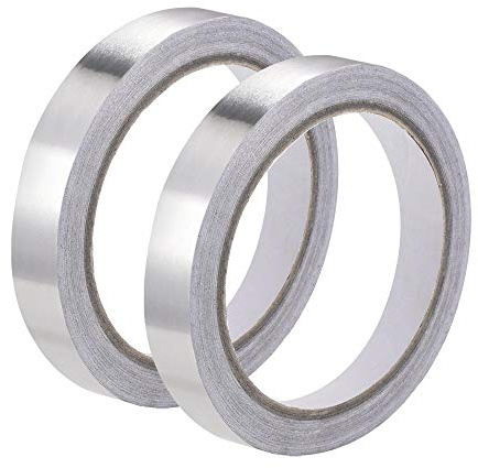 uxcell 10mmx 20m Aluminum Foil Tape High Temperature Tape for HVAC, Sealing, Patching Hot and Cold Air Ducts Single Sided Adhesive Tape 2 Rolls