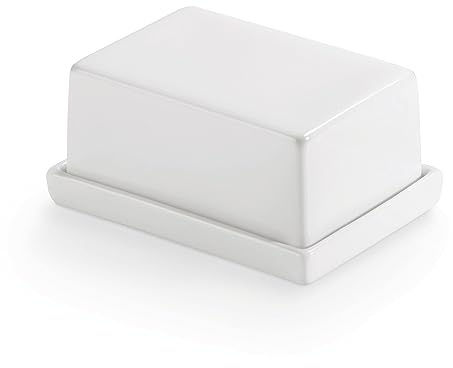 Depot4Design Cook & Eat Butterdose L, Butterschale für 250 g Butter, Porzellan, Weiß, 20261