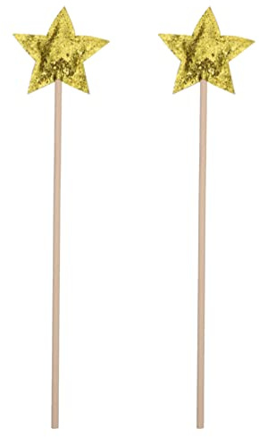 Kisangel Star Shape Fairy Wand Glitter Magical Wands for Girls Dress-up Party Toys 12.99In Lightweight Pretend Play Accessories