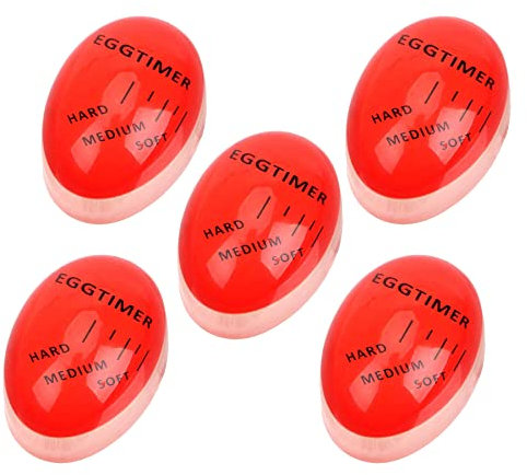 5 PCS x Magic Colour Changing Egg Timer Heat Sensitive Egg Shaped Boiler Timer Egg Cooker Perfect Gadget Colour Changing Indicator For Soft Medium & Hard Boiled Eggs Kitchen Aid Tool Gift & Home Use