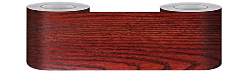 Tapetenbordüre Selbstklebend rotes Sandelholz 20cm X 500cm für Badezimmer Wohnzimmer Küche Verdicken PVC Dekorative Bordüre Abnehmbare Wasserdicht Taille rahmen Wandtattoo