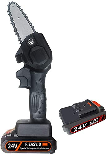 HODAGES Mini Motosega elettrica Portatile 24V Motosega a Batteria 4 Pollici Elettrico potatore Sega a Catena Ricaricabile per Cortile Ramo di Un Albero di Taglio del Legno