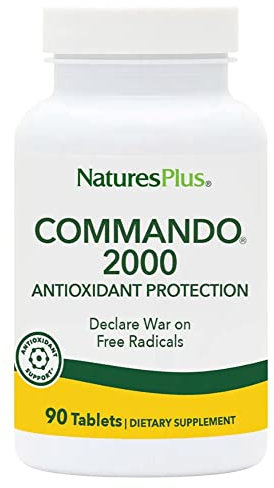 NaturesPlus Commando® 2000 Antioxidantien Komplex - Hochdosiert mit Astragalus (90 Tabletten) - Vitamin C, E, Selen, Zink