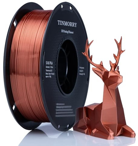Silk PLA Filament 1.75 mm, TINMORRY 3D Drucker Filament, 1 kg, 1 Spule, Kupfer