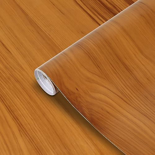 IGTOPS Pellicola adesiva per mobili, 40 cm x 10 m, effetto legno, autoadesiva, per mobili, decorazione, impermeabile, per mobili, tavolo, cucina, armadi, parete (marrone)