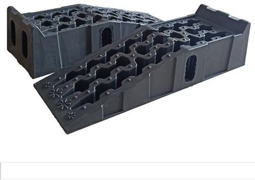 KEESUNG 1 Paar 7.25 ton Auffahrrampe, Schwarz Kunststoff Auffahrrampe Schwerlast Hebebühne PKW Auffahrrampen Set Auto Rampe Auffahrschiene Fahrzeugrampe, 7.25Tonnen/16000lbs
