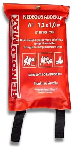 1.2 x 1.0 m Fire Blanket for Kitchen – Emergency Fire Blanket for Home Fires, Compact Safety Solution for Home, Office, Garage, Caravan