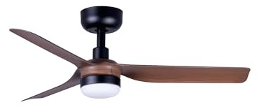 Faro MINI Punt Small Led Schwarz, Dunkles Holz DC Deckenventilator 6 Geschwindigkeiten