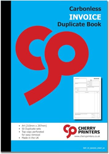 Cherry NCR - Confezione da 50 blocchi per fatture, formato A4, confezione da 2