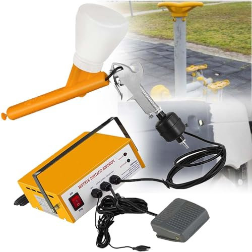 GEHPYYDS Pistola De Recubrimiento En Polvo,Sistemas De Recubrimiento EléCtrico,MáQuina De Capa Polvo con Pistola De PulverizacióN,Interruptor De Pie,MáQuina De PulverizacióN PláStico Manual PortáTil