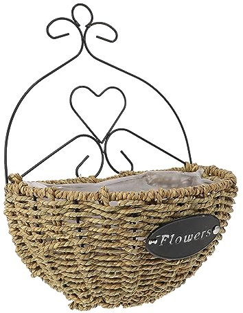 POPETPOP Wand Blumenkorb Aus Eisen Handwerk Dekorativer Korb Für Blumen Platz Für Frische Und Getrocknete Blumen Schlichtes Und Frisches Aussehen Romantisch Und Liebevoll Wirkend Hervorrage