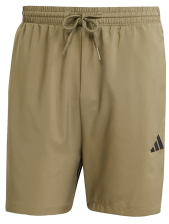 adidas Herren Essential Three Stripes Chelsea Base Short Shorts, Olive Strata/Black, L