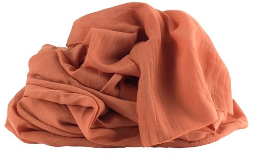 100%Mosel Musselin Dekostoff, in Terrakotta (48 cm x 5 m), 66 g/m², sehr dünner Tischläufer, zarte Tischdeko für Geburtstage & Hochzeiten, Tischband als Bunte Dekoration zu besonderen Anlässen