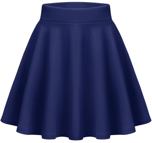 Zeagoo Mini Jupe Femme Short Jupe à Volants Taille Haute De Couleur Unie Jupe Plissée Courte Femme Bleu S