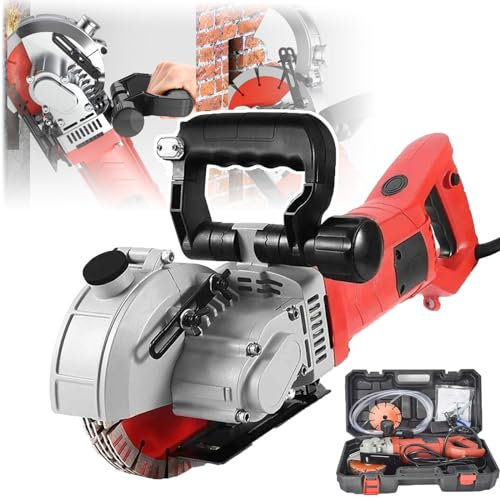 YhsPkh 8300W Machine De Découpe De Rainures Murales – 5Lames De Scie De 160Mm De Diamètre, Rainureuse Murale –35Mm De Largeur + 58Mm De Profondeur, Formation Unique sans Poussière