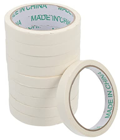 SEWACC 10pezzi Nastro Adesivo Mascherante Carta Crepe Bianca Per Verniciatura Auto e Decorazione Interna Facilmente Rimovibile e Riutilizzabile