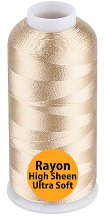 Simthread Maschinenstickgarn 40WT, 5000 m, Viskose, Latte 1055 | 5000 m Maschinenstickgarn 40WT aus 100% Viskose, Farbe Latte 1055, für glänzende und klar definierte Stickbilder.