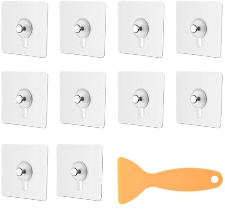 VYIBPDY klebeschrauben extra stark - 10 Stück klebeschraube mit montiertem Schaber - klebenagel für bilderrahmen - wandbefestigung ohne bohren - 10mm Schraubstange - 6 x 6 cm - 10 kg Belastung