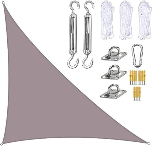 SIYAN Vela Ombreggiante Triangolare 3x4x5m, Tessuto Ombreggiante Esterno Impermeabile Al 95% E Anti-UV, Robusto Tessuto In Poliestere, Perfetto For Terrazza, Giardino Parasole a vela(Khaki,3x4x5m)