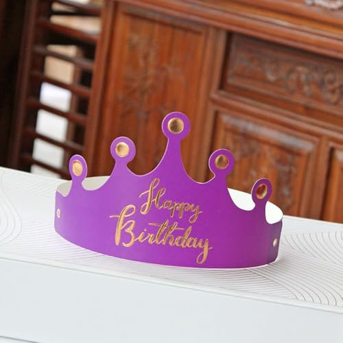 Whakano 10 Stück Partyhüte zum Geburtstag,Papierkronen Geburtstagshut,Papier Party Crown Hut,Geburtstagskrone für Geburtstagsfeier,Party,Feierlichkeiten,Foto Requisiten Dekoration,Lila