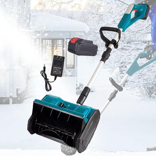Pala de nieve inalámbrica, barredora de nieve eléctrica con empuje, pala de nieve de 33 cm de ancho, pequeña herramienta de limpieza de nieve para el hogar, herramienta de limpieza de nieve,1Battery