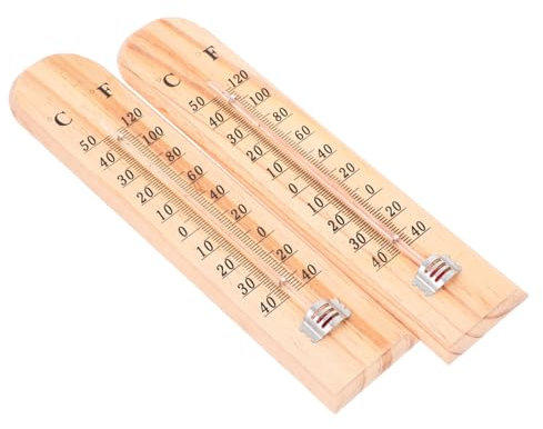 OFFSCH Innen Und Außenthermometer Aus Holz Präzise Temperaturmessung Für Garten Lager Und Zuhause Inklusive Hygrometer Und Wetteranzeige