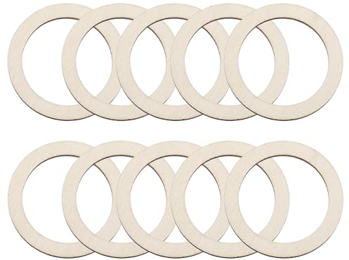 QUARKZMAN 1.6 Inch Anneaux En Bois Non Finis Rondelles En Bois Naturel Cercle Forme Ronde Plate Cadres Projets De Bricolage Peinture ornementationation Domicile 50Pcs