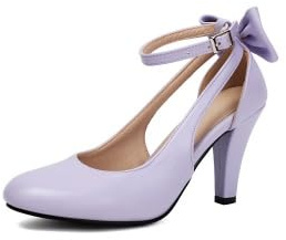 graceretro Damen Mary Jane Schleife Pump Heel Retro 1920er Jahre Vintage Runde Geschlossene Zehenpartie 1950er Jahre Anzugschuhe