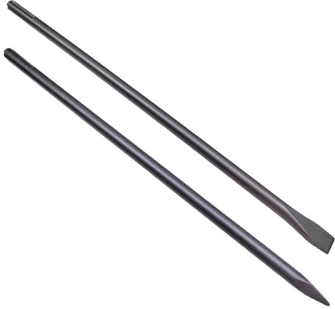 Phyxlyn 18-Inch SDS Max Set, 1 Inch Flat Chisel and Point Chisel, Ideal for Concrete Demolition, Tile Removal Tool for SDS-Max Hammer Drill Attachment, 40Cr Alloy Steel