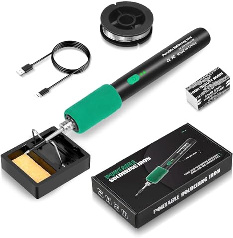 Cordless Soldering Iron Kit - USB Rechargeable Soldering Iron with 3 Temperature Adjustable 260℃-450℃, Portable Soldering Irons Kit, Battery Powered Soldering Tools Rechargeable Battery with Type-C