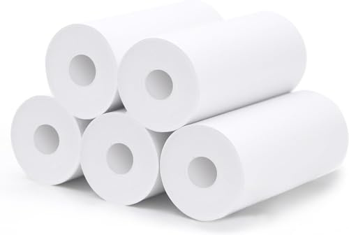 CHRERNA 5 Rollen Druckpapier für Kinderkamera, Sofortdruck Thermopapier, Nachfüllpapier für Kinderkamera (4'' x 2.2'')
