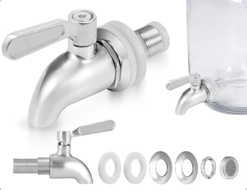 OHYANYAO Juego de grifos para dispensador de bebidas Grifo de interruptor | Grifo dispensador de bebidas de acero inoxidable para barriles de cerveza,barriles de madera,vasos,agua,zumos restaurantes