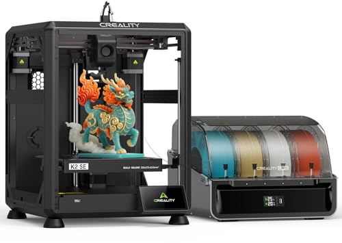 Creality Impresora 3D K2 SE Combo con CFS, impresión 3D Multicolor, hasta 16 Colores, 500 mm/s de Alta Velocidad, nivelación automática, extrusora de Unidad Directa, 220 x 215 x 245 mm
