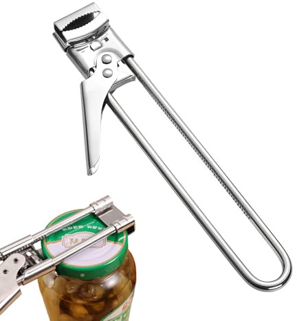 BDEPSTR Apriscatole Manuale Regolabile in Acciaio Inossidabile - Multifunzione Apribarattoli Vetro & Apri Lattine - Ideale per Anziani, Donne, Bambini e Persone con Artrite - 1 Pezzo