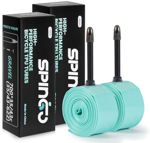 2er-Pack SPINGO TPU Schlauch Gravel 700C x 35C-43C | Ultraleicht TPU Fahrradschlauch Gravel 700C x 35C/38C/40C/42C/43C Pannensicher Fahrradschlauch mit 48mm Presta Ventil