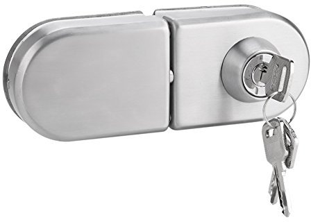Serratura di sicurezza della porta di vetro di 10 ~ 12mm, Serrature di sicurezza a cilindro singolo con barra rinforzata, Serratura in vetro di acciaio inossidabile con chiavi per il bagno di casa