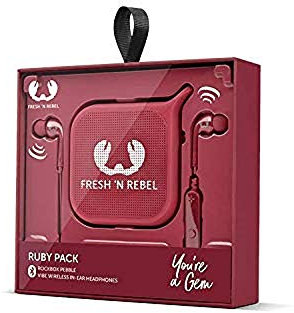 Fresh ‘n Rebel Pack – Cuffie intrauricolari Vibe + altoparlante Pebble, Ruby