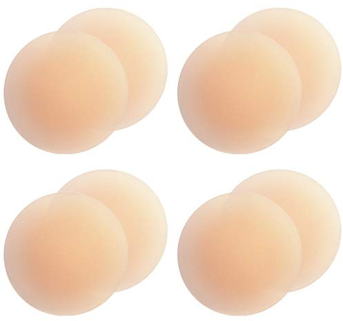Gmumu® Ultra Dünne Damen Nippel Covers Wiederverwendbar und Selbstklebende Nippel Abdeckungen aus Silikon Aufkleber Nippelabdeckungen - Rund, 8cm