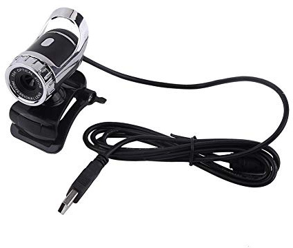 Cosiki Carnaval Commerçant Clip-on Webcam, USB 2.0 12M Pixels, Web Camera HD Support Rotatif à 360 ° Microphone intégré pour PC(Argent)