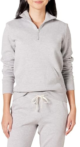 Amazon Essentials långärmad fleece kvartsdragkedja för kvinnor (finns i plusstorlek), ljusgrå ljung, medium