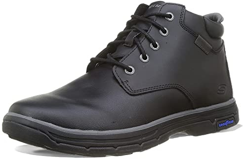 Skechers Herren Segment 2.0 Brogden Chukka-Stiefel, Black Leather, 45 EU