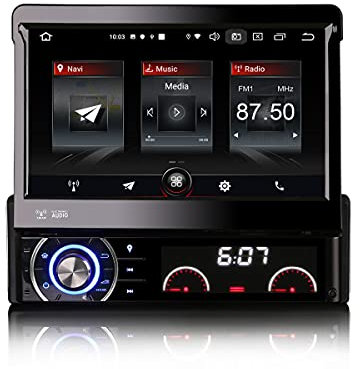 Erisin Android 11 Deatchable Single Din Car Stereo Radio Navi Bluetooth CarPlay Sat Nav DAB+ OBD DVD