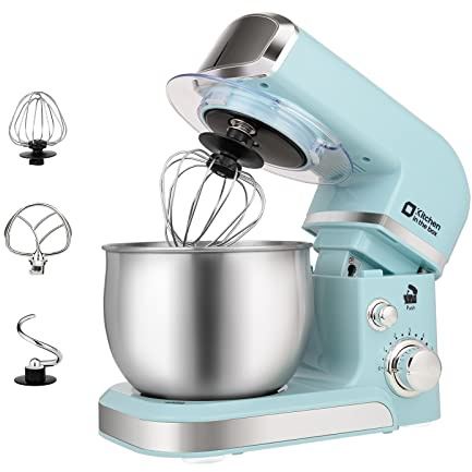 Kitchen in the box Stand Mixer,3.2Qt Small Electric Food Mixer,6 Speeds Portable Lightweight Kitchen Mixer for Daily Use with Egg Whisk,Dough Hook,Flat Beater