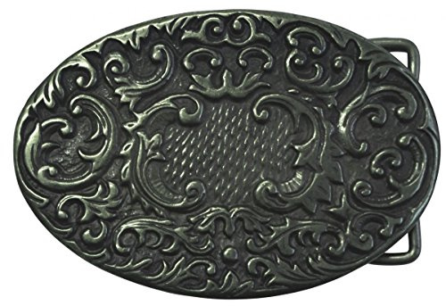 BELTINGER Gürtelschnalle Blumen 4,0 cm | Buckle Wechselschließe Gürtelschließe 40mm Massiv | Für die Tracht | Altsilber