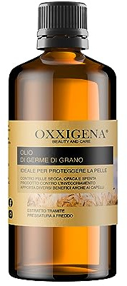Oxxigena - 100% reines Weizenkeimöl, 500 ml Packung, Ideal als Körperöl gegen Dehnungsstreifen, Anti-Falten-Gesichtsbehandlung und Behandlung von schwachen Haaren